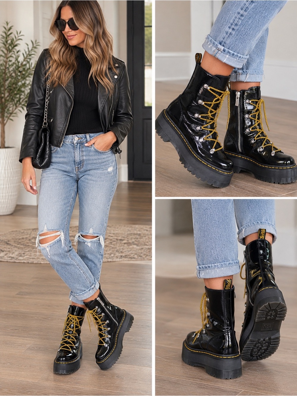 Dr Martens Ghilana Max Patent
Leather Platform Boots 27788001
Women's Size 8